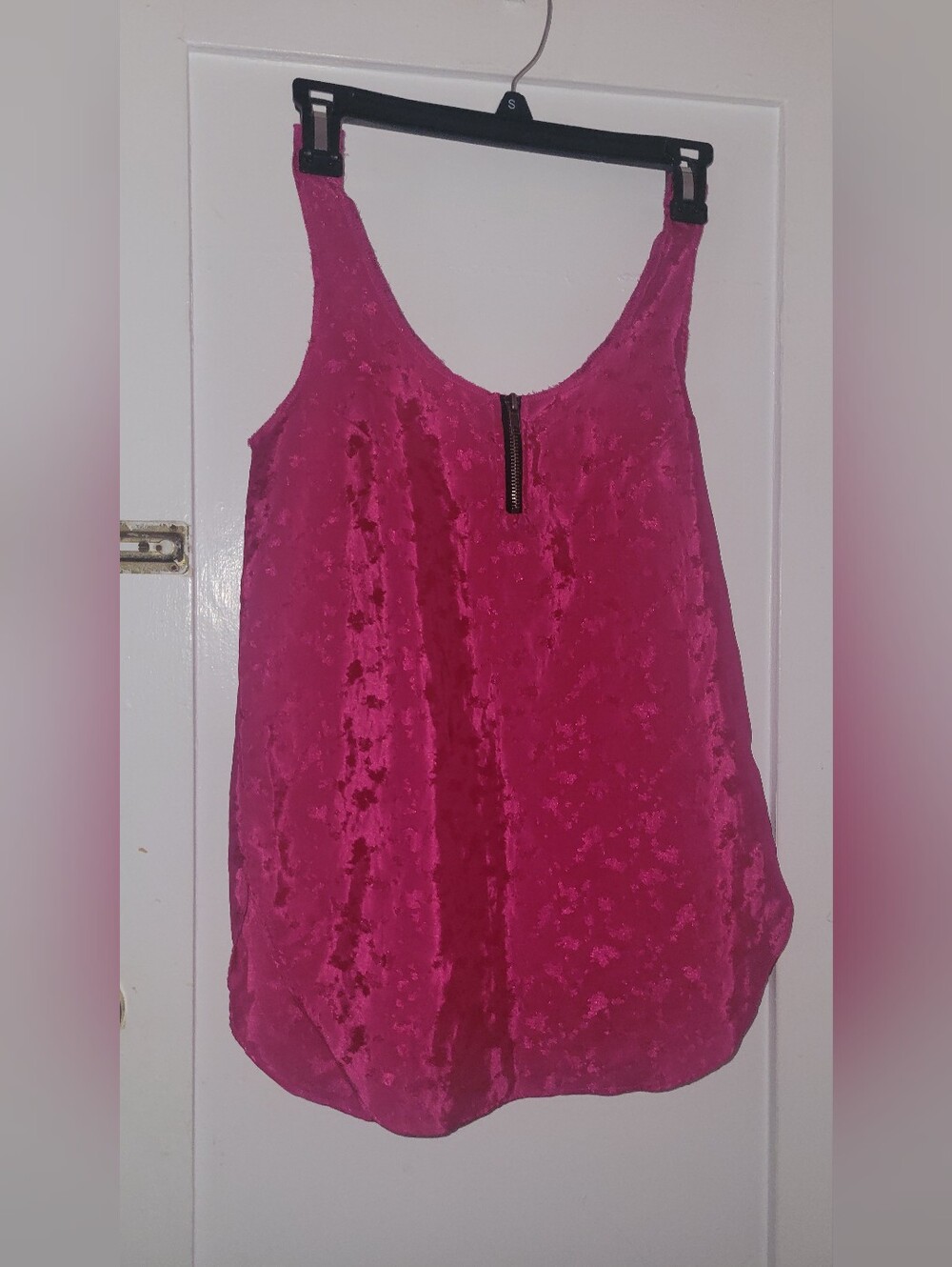 Tempted Hot Pink Scoop Neck Cami with Front Zip